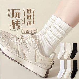 Seamless Mid Calf <b>Socks</b> Solid Color <b>Polyester</b> Fiber Breathable Casual Daily Wear Spring Autumn Winter Styles Youth Women's - Product Image 4