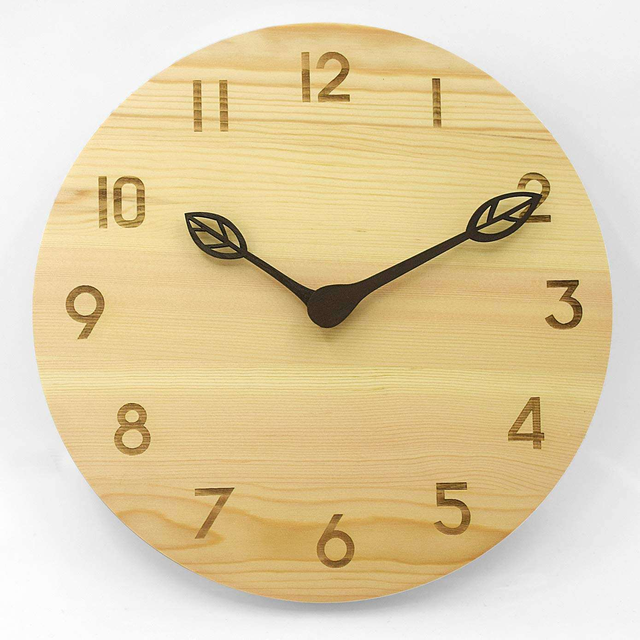 Modern Quartz Wooden Wall-mounted Clock Without a Frame for Living Room Wall Decoration