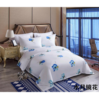 Draps de lit en coton anti-allergie pour hôtel Ensemble de 4 pièces Poussière pour draps d'hôtel hospitalier