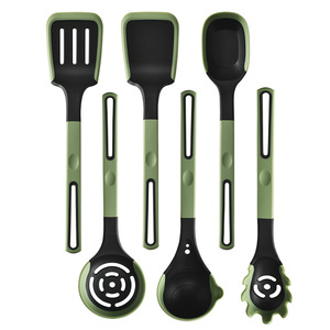 Juego de utensilios de cocina antiadherentes de silicona de 7 piezas con mango de nailon, resistentes al calor, incluye espátula y herramientas de cocina - Product Image 2