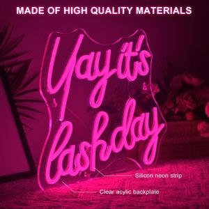 Insegna al Neon 'Yay It's Lash Day' con Luce LED Rosa, Connettività USB e Interruttore Dimmerabile per Decorazione Murale Domestica - Product Image 6