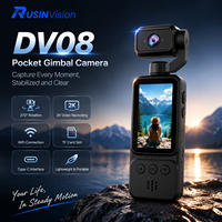 Caméra Vlog DV08 avec stabilisateur de poche, mini caméscope 2K, objectif rotatif à 270°, connexion WiFi via application, écran de 1,97 pouce, Type-C, étanche