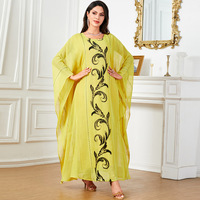4048 robe de mode d'été pour les femmes musulmanes Abaya transfrontalière avec manches chauve-souris longue jupe ample pour les Occasions de l'Aïd