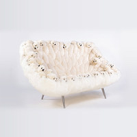 Chaise longue de style moderne Design rotatif en forme d'ours polaire Dossier doux et confortable Convient pour le salon