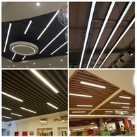 Nouveau système d'éclairage linéaire de bureau moderne à tubes à latte LED 50W & 60W avec luminaires encastrés IP20