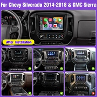 Autoradio Android 2 Din sans fil Wifi d'usine avec GPS, Bluetooth 5.1, Android Auto et Carplay, écran multimédia 10,1 pouces pour GMC Sierra