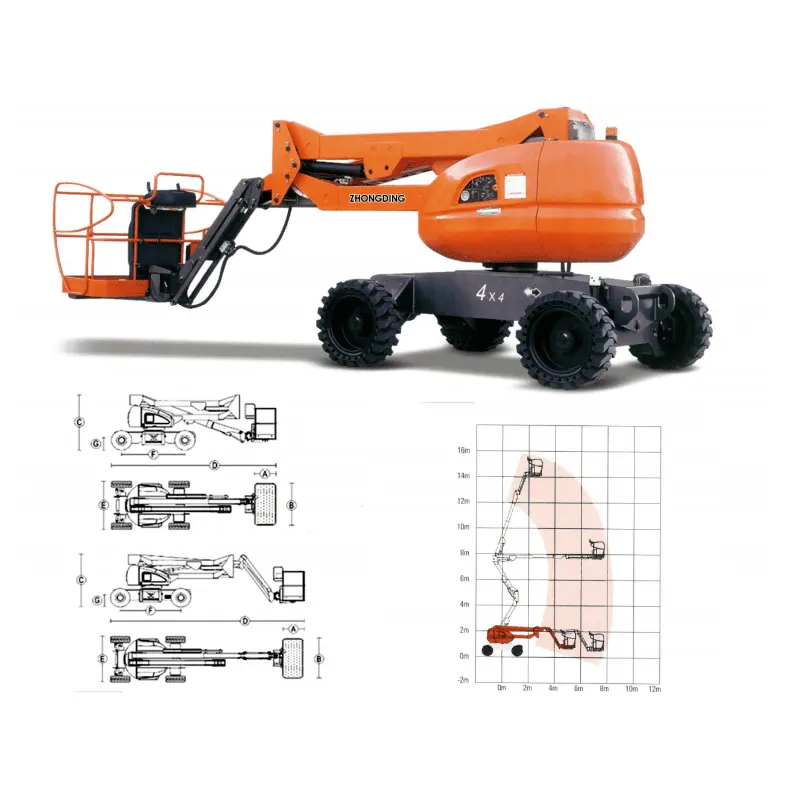 14M Zelfrijdende Gelede Elektrische Articulatie Boom Lift Hoogwerker Hoogwerker