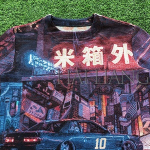 Tùy chỉnh độ chính xác cao dệt tapestri vải của nam giới đầy đủ Zip Up hoodie Áo len cho mùa đông tấm thảm quần áo - Product Image 5