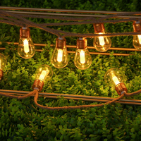 Nouvelles guirlandes lumineuses solaires LED 7m IP44 étanches, style corde de chanvre vintage, blanc chaud doux 2700K, pour jardin, camping, éclairage d'ambiance