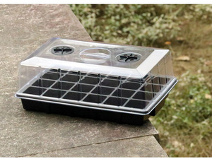 24 תאים PS קל משקל, נושם, מגש גידול מלבני עם חורי ניקוז, ניתן לשימוש חוזר, מכסי הידרופוניקה - Product Image 1