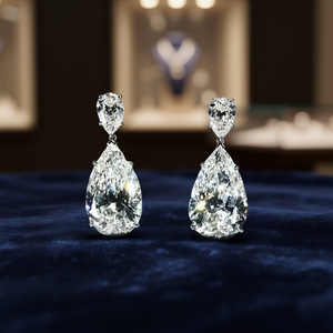 E1032 Orecchini in oro bianco con diamanti taglio a pera, diamanti naturali, stile classico da donna, gioielli raffinati - Product Image 2