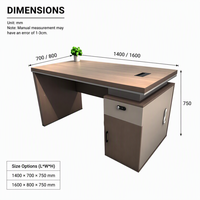 Bureaux de travail modernes avec tiroirs, ensemble de mobilier de bureau exécutif pour salle, base de table, personnalisation d'usine de meubles
