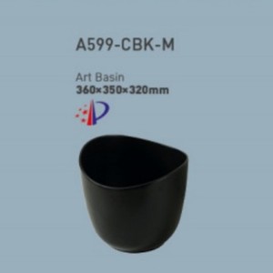 Lavabo de Cerámica Negro Nórdico para Encimera, Lavabo de un Solo Orificio, 565x355x140mm - Product Image 2