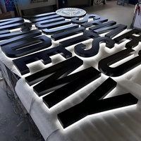 Papan Tanda Toko LED Backlit 3D Stainless Steel yang Dapat Disesuaikan dari Pabrik, Tahan Air untuk Dekorasi Bangunan & Bisnis Luar Ruangan
