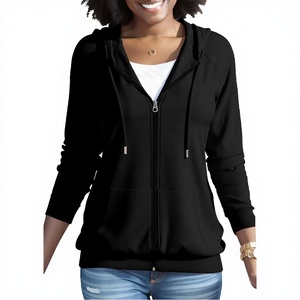 Sweat-shirt léger et respirant pour femme, couleur unie, décontracté, avec fermeture éclair intégrale, poches, manches longues, effet délavé, pour l'hiver et l'automne - Product Image 3