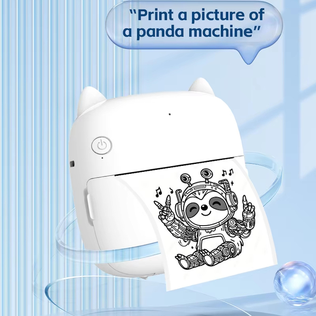 Smart AI Mini Printer Voice-Controlled Multi Function Printer Character Voice Switching Alarm Thermal Printer Multi-Language