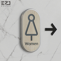 Plaque de signalisation EZD personnalisée en acier inoxydable pour centre commercial, panneau signalétique pour toilettes, bureau, mur, salle de toilette, porte, WC