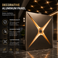 Panneau de plafond en aluminium à motif 3D personnalisé, revêtement PVDF, panneau en aluminium géométrique artistique pour auvent d'entrée de hall