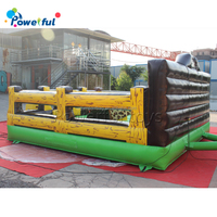 Taureau mécanique gonflable rodéo de 5M de diamètre, vert ride taureau mécanique rodéo mécanique