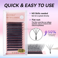 Livraison Gratuite Extensions de Cils 4D Double Pointe Forme W D Mix 8-15mm 0.07mm Éventails Préfabriqués 8D Plateau de Cils pour Usage Professionnel en Salon
