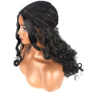 Perruques synthétiques en gros à prix abordable pour femmes noires, styles <span class=keywords><strong>Afro</strong></span>/Water/<span class=keywords><strong>Afro</strong></span> Wave, résistantes à la chaleur, avec ligne de cheveux naturelle, sans colle, cheveux longs - Product Image 3