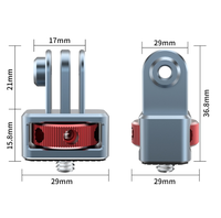 Adaptateur de vis en aluminium étanche 1/4 pour montage à trois griffes GoPro avec anneau de verrouillage et coussinet en silicone pour caméra d'action Insta360 DJI