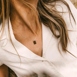 À la mode géométrique carré pendentif collier en acier inoxydable deux tons or argent minimaliste bijoux de mode pour les femmes Offre Spéciale - Product Image 2