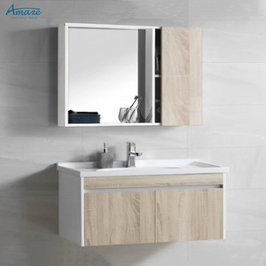 حمام من خشب رقائقي مثبت بالحائط على الطراز الأوروبي ، زينة حمام للفنادق مع مرآة - Product Image 5