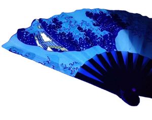 Abanico Plegable con Brillo UV en la Oscuridad, con Varillas de Bambú, Cubierta de Tela y Técnica Pintada, Regalo Empresarial - Product Image 3