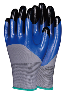 13 ग्राम काले पॉलिएस्टर काले नाइट्राइल पाम लेपित हाथ दस्ताने नाइट्राइल लेपित सुरक्षा कार्य दस्ताने - Product Image 2