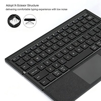 Keyboard Nirkabel Lipat Tiga 3 Saluran, Keypad Portabel untuk Perjalanan, Tipe C Dapat Diisi Ulang, Kompatibel dengan Windows, iOS, Android, Mac