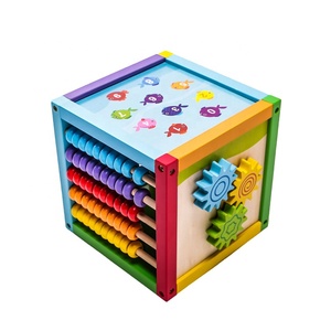 En gros mode multi-fonction en bois jouet d'activité perles labyrinthe <span class=keywords><strong>cube</strong></span> pour bébé - Product Image 3