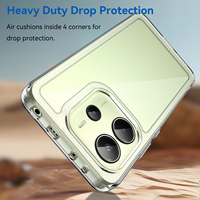Pour Redmi Note 14 4G Phone Case, 2025 New Clear Slim TPU + Acrylique 2 en 1 Housse de téléphone portable antichoc pour Redmi Note 14 4G EU