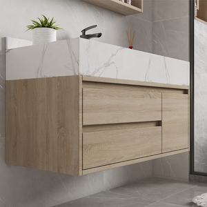 Mueble de Baño de Madera Maciza de Lujo con Espejo LED y Lavabo de Cerámica, Diseño Ecológico para Hoteles y Apartamentos - Product Image 5