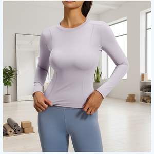 Ropa Deportiva para Mujer, Personalizada, de Manga Larga, Transpirable, Holgada, con Malla en la Espalda, Top Deportivo para Yoga - Product Image 2