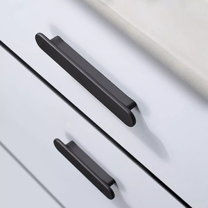 Style nordique moderne Simple haut de gamme bouton en alliage de Zinc longue poignée pour armoire armoire tiroir chaussures Design minimaliste français - Product Image 4