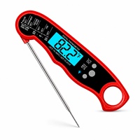 Thermomètre numérique pliable étanche à lecture instantanée pour cuisine, four, barbecue, viande, bonbons – Large plage de température, haute précision