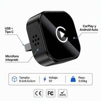 Adaptador Inalámbrico CarPlay y Android Auto 2 en 1, Dongle USB Inteligente para Coche