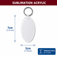 Blanko Acryl-Schlüsselanhänger für Sublimation, Wärmeübertragungsbeschichteter Schlüsselring für Bastelarbeiten