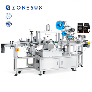 ZONESUN ZS-TB822X Automatic Gummy Square Bottle Body <b>Wrap</b>-around Lid Caps Top and Side Labeler Sticker Adhesive Labeling Machine - Product Image 1