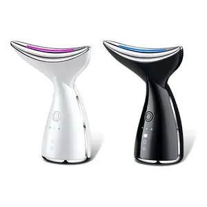 Electric Eye and Face Neck Massager Home Use Beauty Instrument Lymphatic Drainage and LED Light Therapy Facial Machine