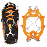 Crampons de neige en acier inoxydable à 12 dents pour chaussures de randonnée et d'alpinisme, en matériau TPE pour extérieur