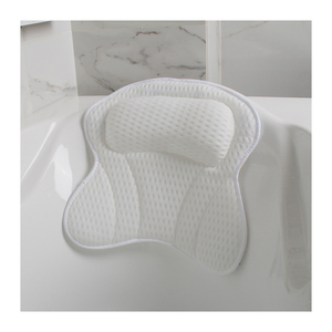 2022 washable bath tap pillow with 7 Suction Cups quick dry back Neck Butterfly Shape 4D Mesh bath pillow