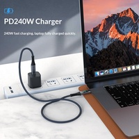 Câble de données magnétique tressé détachable en alliage d'aluminium Type-C USB 5.0 PD 240W pour transfert et charge rapide de téléphones portables et tablettes