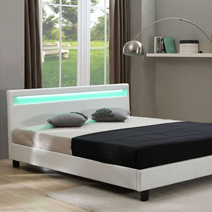 New High Gloss <strong>Black</strong> Double <strong>Single</strong> Storage <strong>Bed</strong> with LED Lighting - Product Image 2