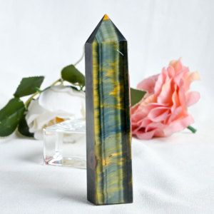 Torre de Cristal Natural al por Mayor, Obelisco de Ojo de Tigre Azul, Cuarzo en Bruto, Gema Suelta para Manualidades y Decoración del Hogar - Product Image 3