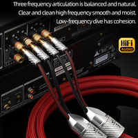 Câble audio pour haut-parleur en argent pur de haute qualité, amplificateurs de puissance, prise banane plaquée or, câble de mise à niveau de haute qualité pour projecteur
