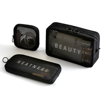 Trousse de Voyage Transparente en Nylon Imperméable avec Logo Personnalisé, Petite et Grande, pour Maquillage et Cosmétiques