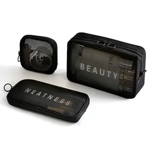 Wasserdichte transparente Nylon-Make-up-Tasche, kunden spezifisches Logo, klein, groß, Reise-Kits