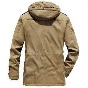 LAYENNE Nouvelles Doudounes Longues d'<span class=keywords><strong>Hiver</strong></span> à Capuche Mi-longues pour Hommes, <span class=keywords><strong>Manteau</strong></span> Grande Taille Épais en Polaire d'Extérieur pour Hommes - Product Image 4